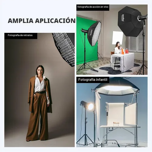 Vista 5 de Godox FW95 Ventana difusora octogonal de 37 pulgadas/95 cm con rejilla de panal y bolsa para flash Speedlight (montura Bowens)