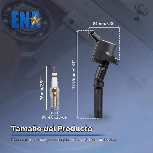 Vista 6 de ENA Bobinas de encendido DG508 y bujías SP479 para 5.4 V8 compatibles con Lincoln Ford Mustang Econoline Excursion Expedition Pickup E150 E250 E350