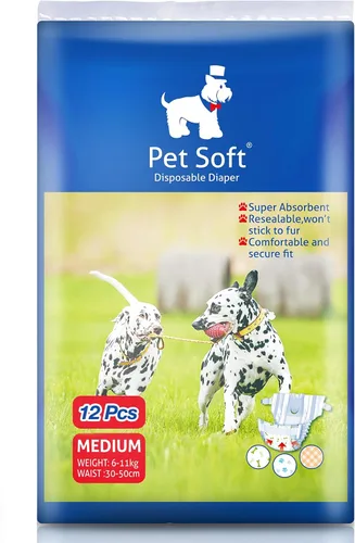 Vista 13 de Pet Soft, pañales desechables para mascotas, perros, cachorros, 12 unidades, 72 pañales, XXS- XL