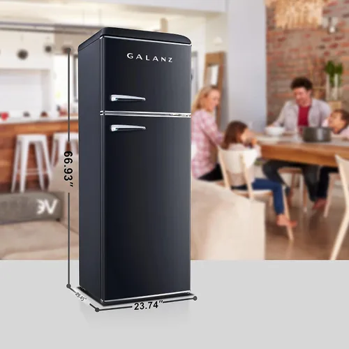 Vista 3 de Galanz GLR12TBKEFR Retro refrigerador, 12.0 Cu FT, Negro
