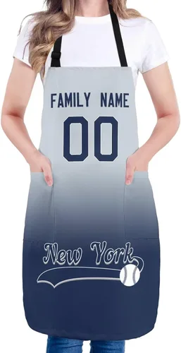 Vista 24 de Delantal personalizado con nombres y números personalizados, regalo para mamá y esposa, fanáticos, mujeres, cocina de cocina
