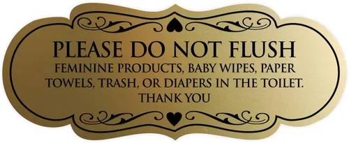 Vista 52 de Signs ByLITA Designer Please Do Not Flush Etiqutte Letrero (negro) - Pequeño 1 paquete