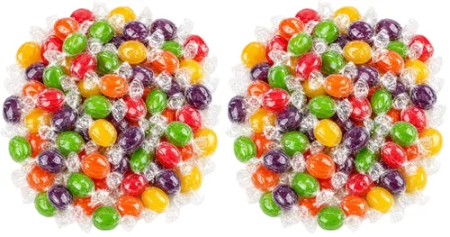 Vista 9 de Surtido de caramelos duros de frutas de 2 libras, bolsa a granel de cereza, naranja, limón, lima y uva
