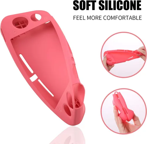 Vista 5 de Funda Grip para Nintendo Switch Lite, funda de silicona para Nintendo Switch Lite - Coral
