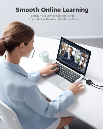 Vista 5 de Cable Matters Adaptador USB C a 2.5 Gigabit Ethernet con carga de 100 W (adaptador Ethernet a USB C de 0.09 oz) - Compatible con Thunderbolt 4