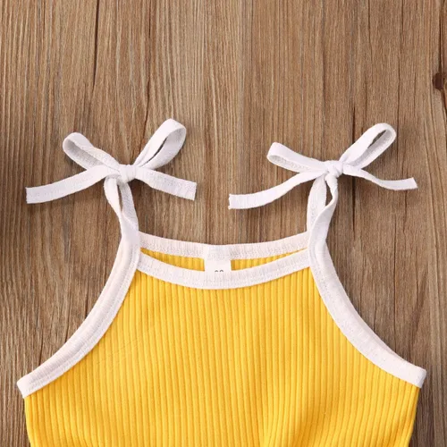 Vista 4 de VISGOGO Mameluco para bebés y niñas, monos sólidos, sin mangas, con cinturón, ropa de bebé, trajes
