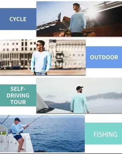 Vista 6 de HOPLYNN 2 Pack Men's UPF 50+ Rash Guard Quick-Dry Long Sleeves Shirts, Swim Fishing Shirts UV Sun Protection Shirts for Men