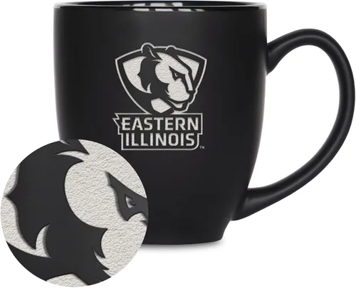 Vista 64 de Rico Industries - Taza de cerámica mate negra con grabado láser estándar de 15oz para NCAA (escuelas T & U) - Para bebidas calientes o frías