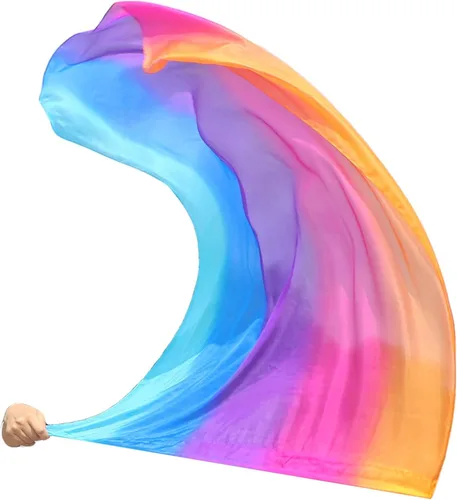 Vista 26 de Winged Sirenny Banderas flexibles de alabanza porfética de adoración de danza, serpentina rectangular de 50 pulgadas (luna azul)