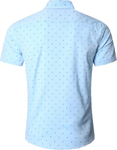 Vista 2 de Camisa casual de manga corta con estampado de lunares para hombre