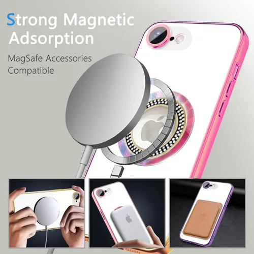 Vista 262 de Misscase Funda magnética con purpurina para iPhone 11 compatible con MagSafe, protección completa, delgada, a prueba de golpes, antiarañazos