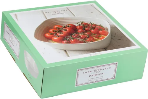 Vista 3 de Portmeirion Sophie Conran - Asador cuadrado blanco Sartén para horno de 11 pulgadas Cacerola profunda Hecho de porcelana fina Apto