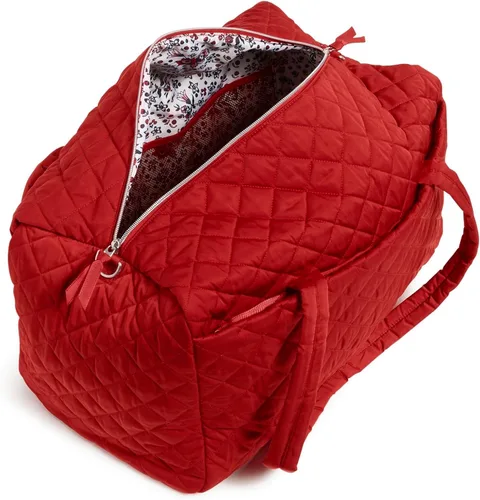 Vista 5 de Vera Bradley Bolsa de viaje grande de sarga de rendimiento para mujer, Rojo cardenal