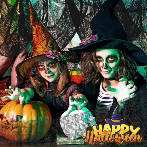 Vista 6 de Riare Paquete de 6 paños espeluznantes negros de Halloween de 30 x 75 pulgadas, tela espeluznante de gasa negra para fiesta de Halloween, casa