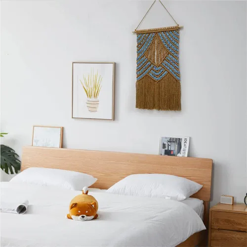 Vista 4 de BMIDRUT Tapiz colgante de macramé, atrapasueños, tapices tejidos a mano, decoración de pared para el hogar, frontón de pared
