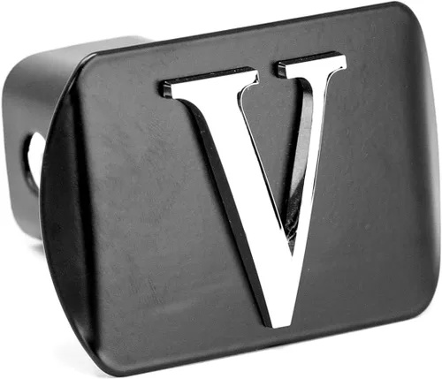 Vista 2 de Cubierta de enganche de letra cromada 3D personalizada (se adapta a receptor de 2 pulgadas, negro)