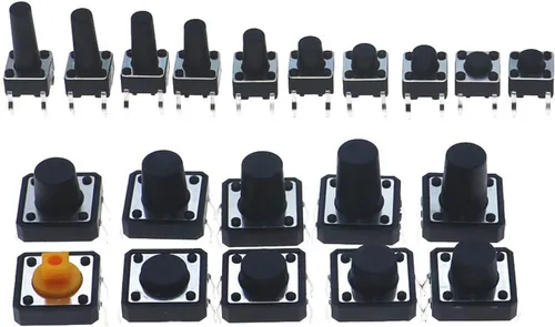 Vista 2 de 250pcs 20Value 6 * 6mm 12 * 12mm H4.3-H13 Tactile Button Switch Micro Instant Touch Classification kit 4pins Mixed Pack kit