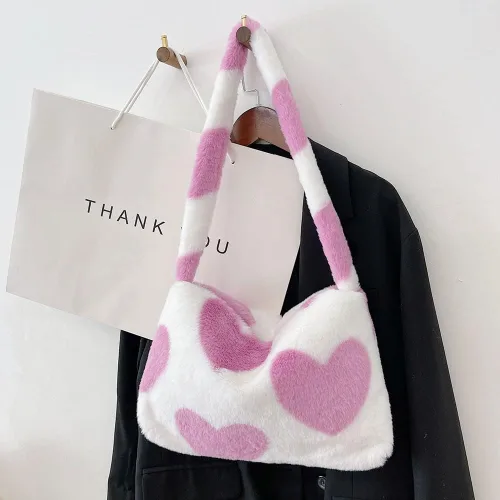 Vista 6 de Bolsa de hombro para mujer Kexle, afelpada, para otoño e invierno
