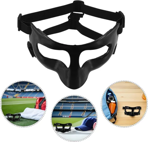 Vista 8 de Halloween Nose Guard Basketball Face Mask for Soccer Training Black