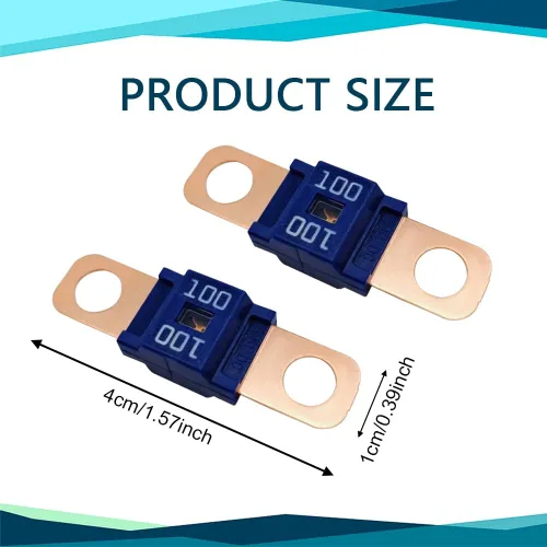 Vista 2 de Fusible AMI/Midi de 3 piezas, 100 amperios de alta corriente, atornillado, universal para automóviles, camiones, vehículos de construcción