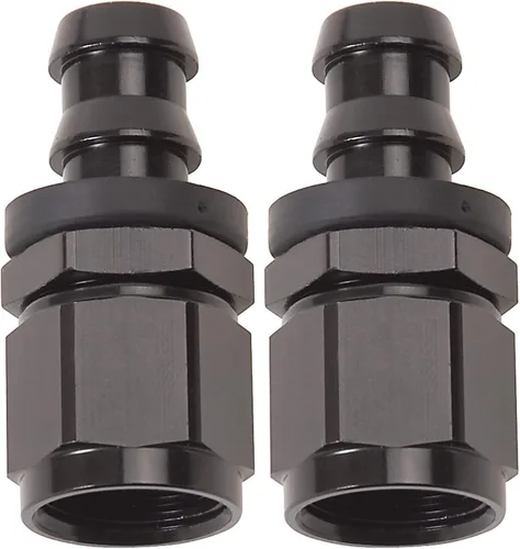 Vista 4 de Edelbrock 624013 Extremo de manguera Twist Lok recto -6 Blk anodizado