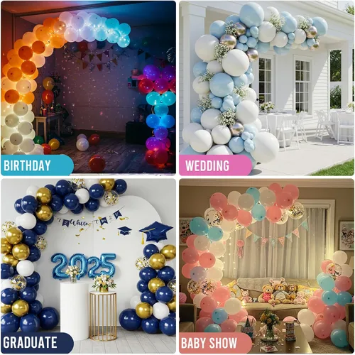 Vista 7 de AerWo Kit de Arco de Globos Iluminado de 8.2 pies y 6 pies, Soporte de Arco de Globos de Media Altura con Flexión Libre con Base, Marco de Piso