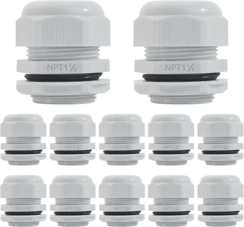 Vista 16 de Prensaestopas PENGLIN - Conector de cable de nailon NPT de 1-1/2 pulgadas, conector de cable de alivio de tensión, tuerca de bloqueo ajustable
