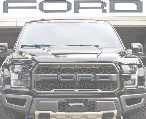 Vista 13 de Superposiciones de letras de rejilla frontal, compatibles con Raptor 2015-2020