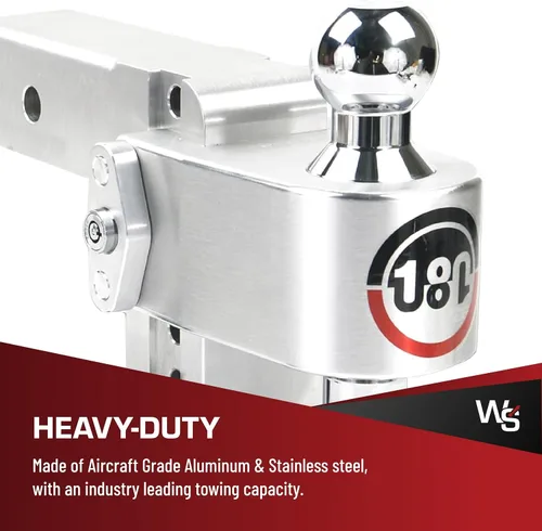 Vista 3 de Weigh Safe Soporte de bola de enganche de remolque ajustable, enganche de caída ajustable de 4 pulgadas para receptor de 2.5 pulgadas con juego de 4