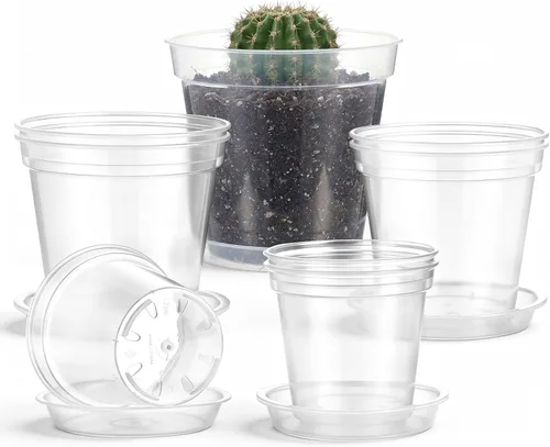 Vista 10 de Baderke 3 Pack Clear Nursery Pot,9.25 Inches