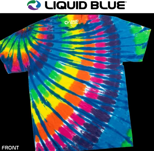 Vista 2 de Liquid Blue Rainbow Blue Streak Tie Dye - Camiseta de manga corta, Arco iris