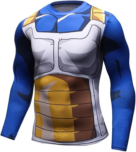 Vista 4 de CosFitness Camiseta de entrenamiento de anime, divertida camiseta de compresión muscular japonesa para hombre, serie Lite
