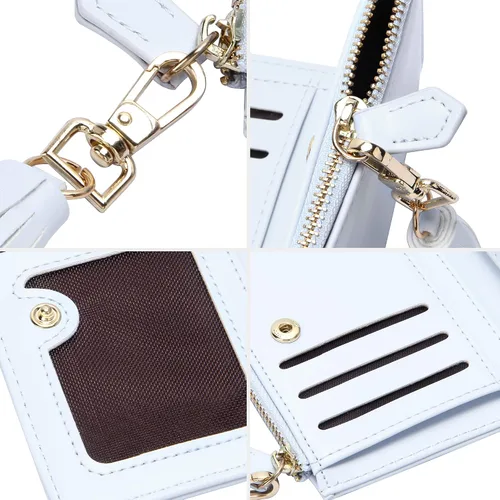 Vista 6 de FEITH & FELLY - Pequeña billetera plegable para mujer con monedero con cremallera y tarjetero