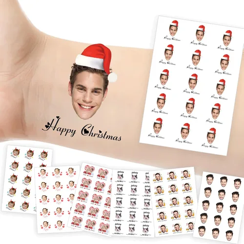Vista 38 de Tatuajes temporales personalizados con foto y nombre, logotipo personalizado para adultos, niños, mujeres, hombres, regalo de boda, cumpleaños