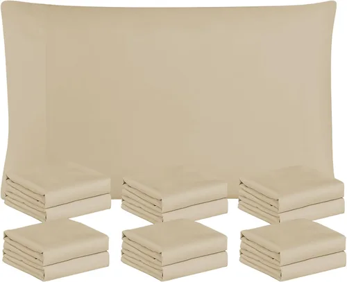 Vista 21 de FreshCulture Fundas de Almohada Beige Tamaño Queen Paquete de 2 - Juego de Fundas de Almohada - Cierre de Sobre - Tela de Microfibra Cepillada Suave