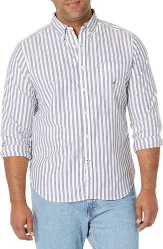 Vista 21 de Nautica - Camisa clásica para hombre, manga larga, con botones y elástica Índigo
