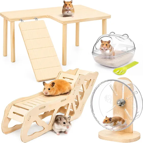 Vista 14 de Breezehug 4 piezas de jaula de hámster accesorios hámster plataforma