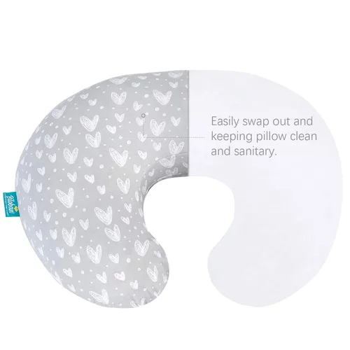 Vista 6 de Juego de 2 fundas de almohada de lactancia compatibles con almohada Boppy, 100% algodón jersey con cremallera grande, súper suave, transpirable