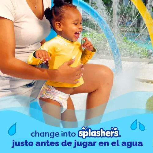 Vista 5 de Pampers Splashers - Pañales de natación, talla S, 20 unidades, pantalones de natación desechables para bebé sin huecos