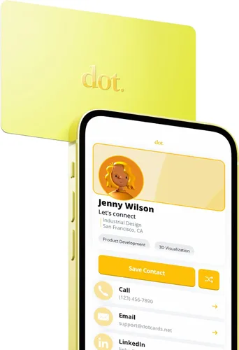 Vista 7 de dot. Tarjeta - Tarjeta de Visita Digital - Compatible con toque para iPhone y Android (Negro)
