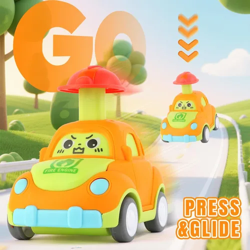 Vista 7 de Juguetes de coche para niños pequeños de 1 a 3 años, regalo de cumpleaños para niños y niñas de 1 a 3 años, juguetes de vehículos urbanos para tirar