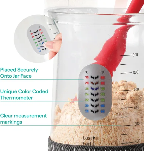 Vista 5 de Baker's Secret Kit de inicio de pan de masa madre Pro – Tarro básico de masa madre de gran capacidad de 40 onzas con 5 características únicas