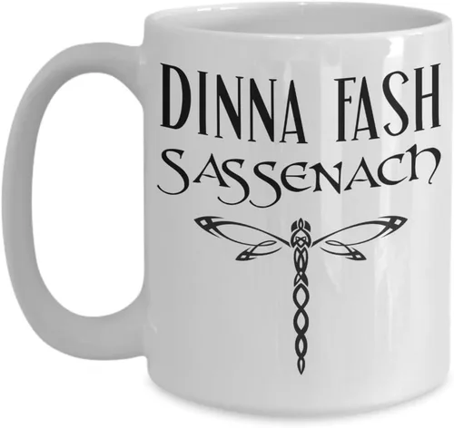 Vista 8 de Dinna Fash Sassenach - Taza de café inspirada en Outlander, de 11 onzas, color blanco