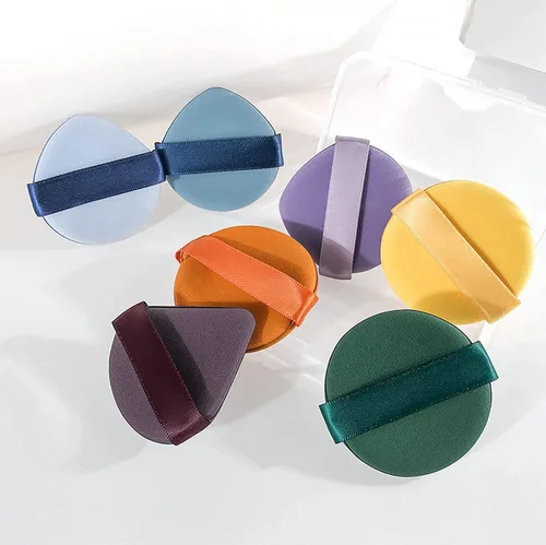 Vista 3 de Batidora de maquillaje multicolor, esponja milagrosa, soplo de polvo de maquillaje reutilizable para base líquida y crema, polvo prensado, cobertura