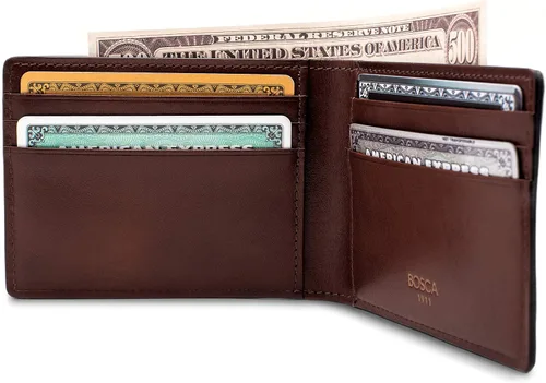 Vista 5 de Bosca Cartera pequeña de cuero plegable para hombre