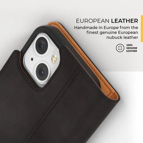 Vista 3 de Snakehive Cartera de cuero para iPhone 13 Funda de cuero genuino con tarjetero Funda tipo libro con tapa y soporte Compatible con iPhone 13