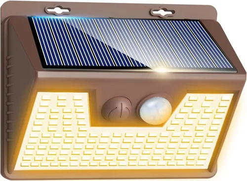 Vista 18 de Peasur Luces Solares para Exteriores con Sensor de Movimiento, 140 LED Luz Solar Alimentada por Energía Solar para Cerca Impermeable, 3 Modos