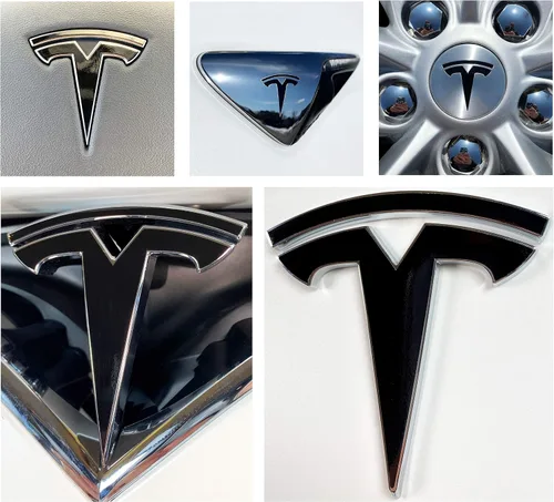 Vista 14 de Calcomanía con logotipo para Tesla Model S, Nosecone, juego de 14 piezas (verde brillante)
