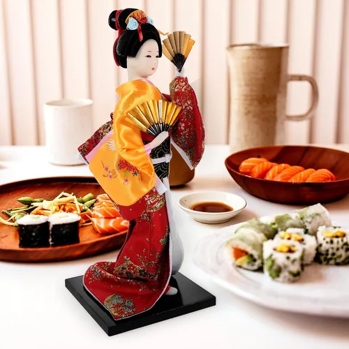 Vista 3 de PRETYZOOM - Figura de geisha japonesa de 11.81 pulgadas, adorno decorativo de escritorio para mesa de restaurante, estilo Izakaya, coleccionable