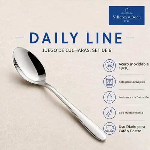 Vista 6 de Villeroy & Boch Daily Line - Juego de 6 cucharas de café